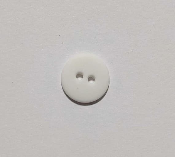 white none - White Round 2 Hole Plastic Button - 13mm / 1/2 inch - Dill Buttons - Set of 4