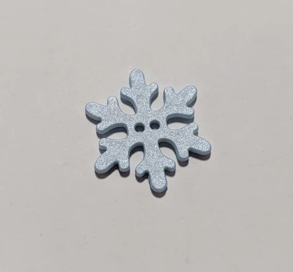 blue none - Blue SNOWFLAKE Plastic Button - 34mm / 1-3/8 inch - Dill Buttons Brand