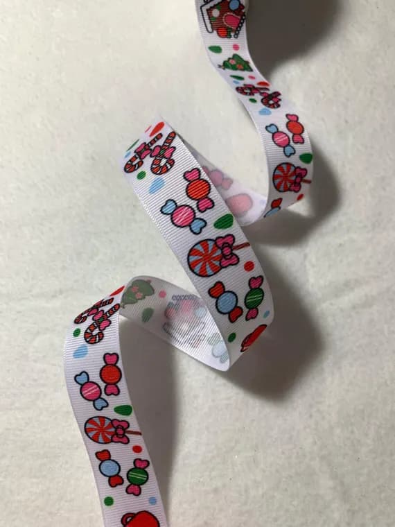 none - Christmas Candy Grosgrain Ribbon Trim 1"x 5 Yards