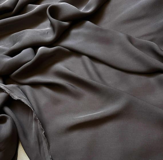 taupe chiffon fabric - Smoky Taupe - 16mm Silk Crepe Georgette Chiffon Fabric