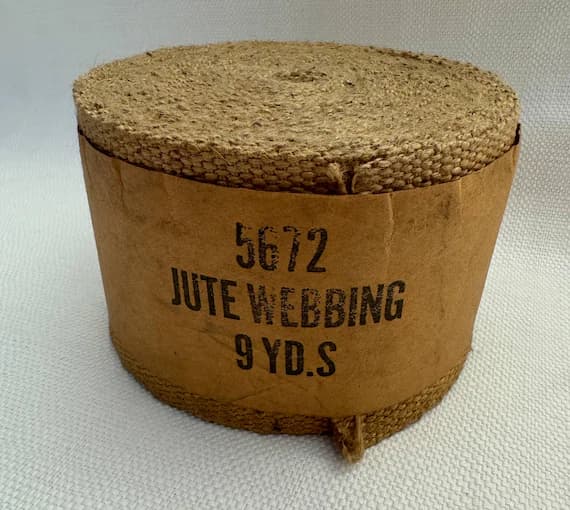 none - Vintage 9 Yards Roll of Jute Webbing 3.5" Wide Trim 5672