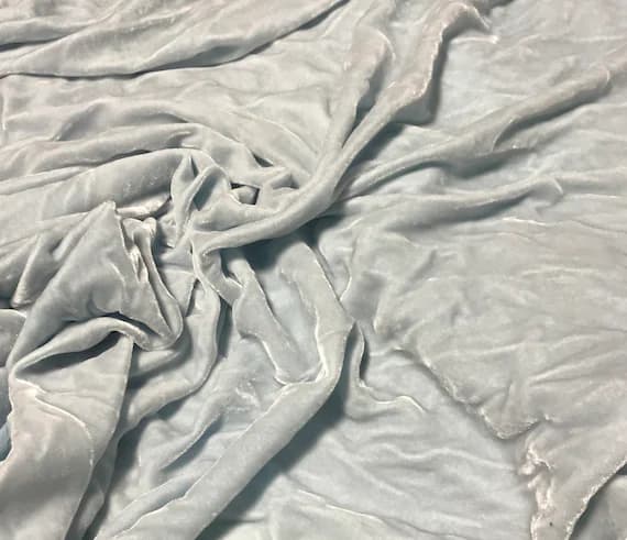 blue velvet fabric - BABY BLUE Hand Dyed Silk Velvet Fabric