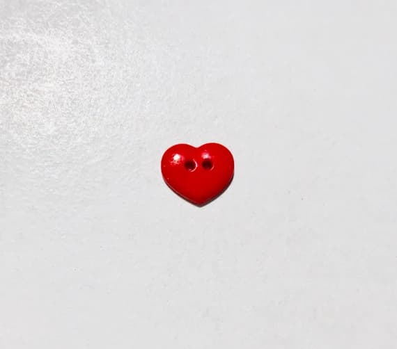 none - Set of 2 Heart Plastic Button 15mm/ 5/8" - Dill Buttons Brand (6 Colors to Choose)