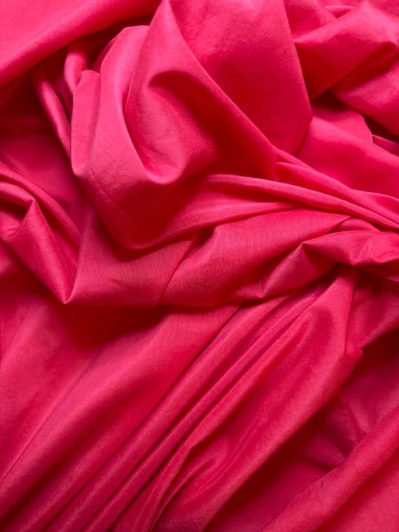 scarlet silk fabric - Hand Dyed Scarlet Red - Silk/Cotton Voile Fabric