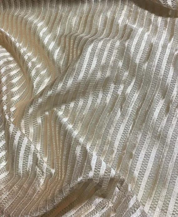 peach organza fabric - Peach Satin Stripe Organza Fabric