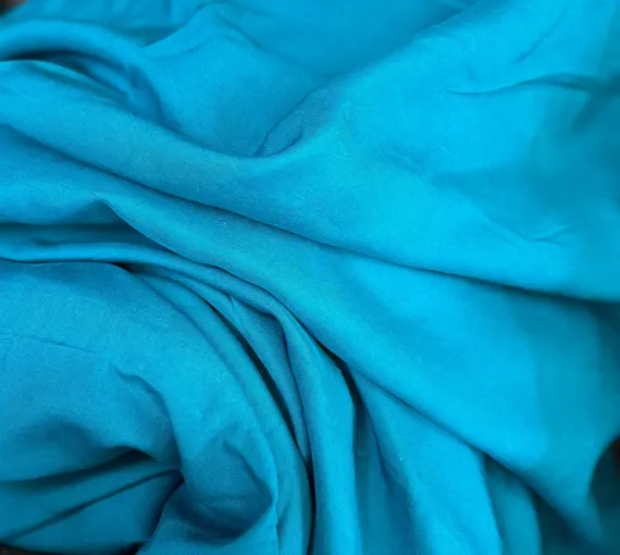 peacock habotai fabric - Peacock Blue Vintage Silk Pongee 22mm Broadcloth Fabric