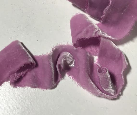 plum none - Hand Dyed Plum Blossom Silk Velvet Ribbon ( 3 Widths to choose from)