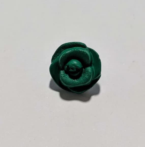 kelly none - Kelly Green Rose Flower Plastic Button - 15mm /1/2 inch - Dill Buttons - Set of 2