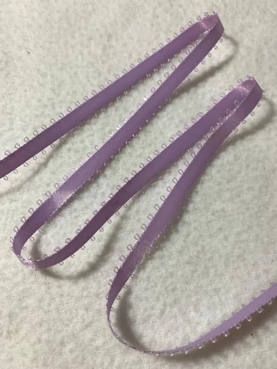 purple none - Orchid Purple Vintage Double Sided Satin Ribbon Feather Picot Edge - 3/16" wide - 5 Yards