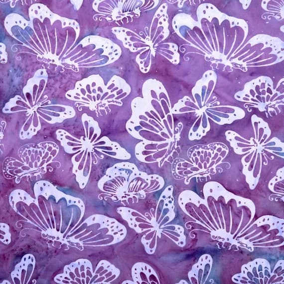 cotton fabric - Alba Butterflies - Hens & Chicks - Batik by Mirah Cotton Fabric