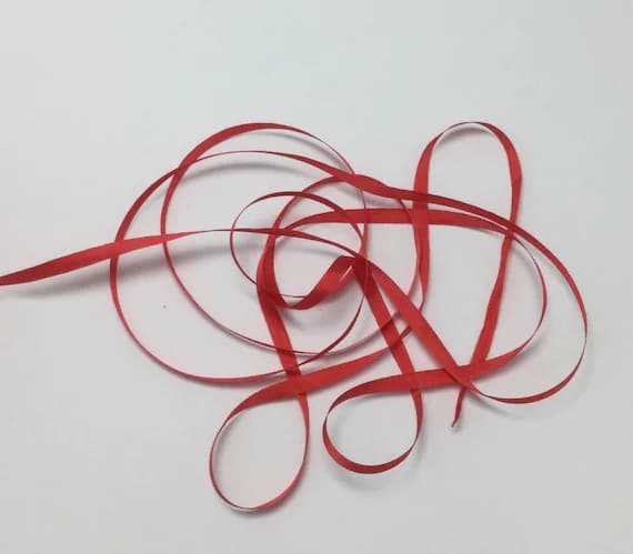 scarlet none - YLI #2 Pure Silk Embroidery Ribbon Scarlet Red 4mm 1/8" wide Japan -3 yards-