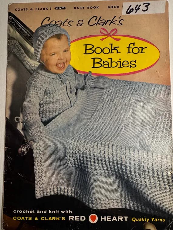 none - Coats & Clark's Book for Babies crochet and knit patterns 1956 vintage