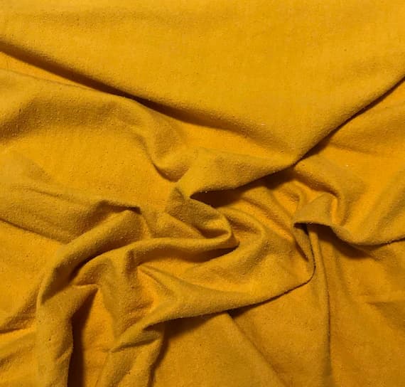 noil fabric - GOLDEN POPPY Hand Dyed Raw Silk NOIL Fabric