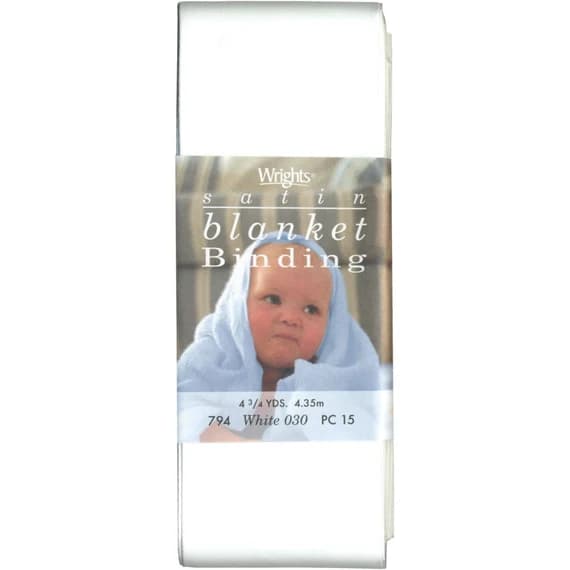 white satin fabric - White Wrights Single Fold Satin Blanket Binding; 2" by 4-3/4-Yard