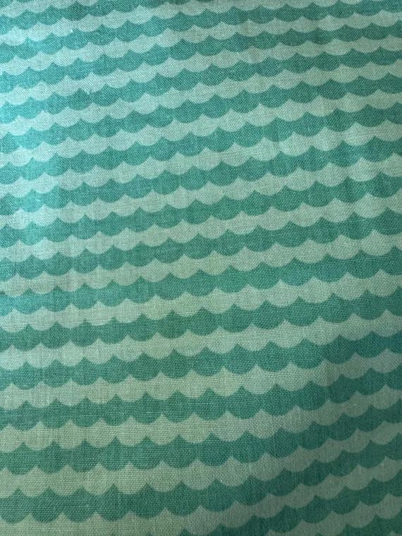 aqua cotton fabric - Bloom Where You're Planted Scallop Aqua - Riley Blake Cotton Fabric