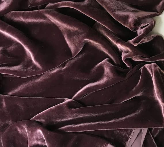 wine velvet fabric - PLUM WINE Silk Velvet Fabric