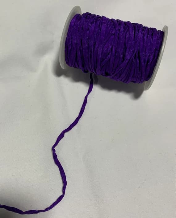 purple none - Hand Dyed Violet Purple 100% Pure Silk Cord - by the yard