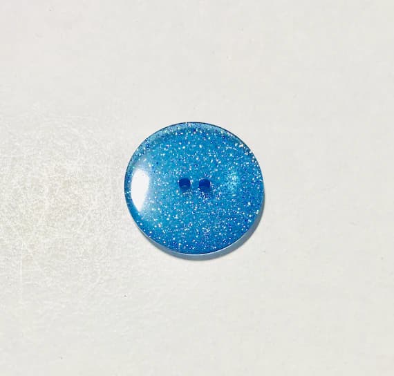 blue none - Blue Glitter Plastic Button - Dill Buttons Brand (3 Sizes to Choose From)