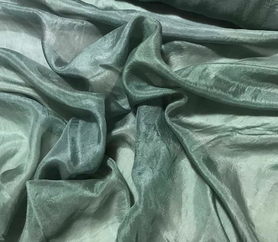 sage habotai fabric - Hand Dyed SAGE GREEN China Silk HABOTAI Fabric