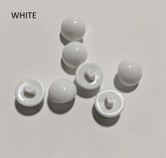 none - Choose Your Color - Ball Plastic Button - 13mm / 1/2 inch - Dill Buttons Set of 6