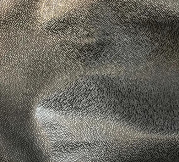 black leather - Black Pebbled Texture Cow Hide Leather Hide 8 Square Feet