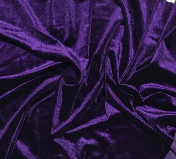 purple velvet fabric - Eggplant Purple - Stretch Polyester Velvet Fabric