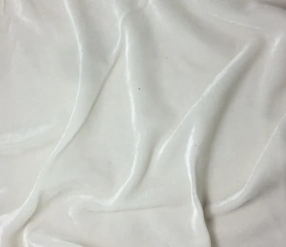 white velvet fabric - WHITE Silk Velvet Fabric