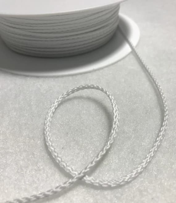 white none - WHITE French Fine Cord Trim Made in France (1mm) 5 Yards