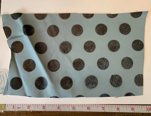 black leather - SALE #2 6"x5" Hand PAINTED Light Blue Lambskin Leather Hide Piece with Black Polka Dots