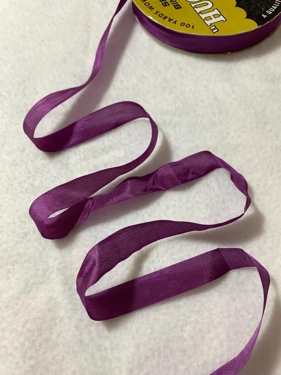 purple none - Vintage Rayon Seam Binding - Eggplant Purple - 9/16 inch - 5 Yards