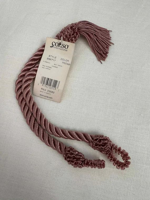 pink none - Antique Rose Pink Tassel Tieback for Curtains Tie Back New by Conso Cotton