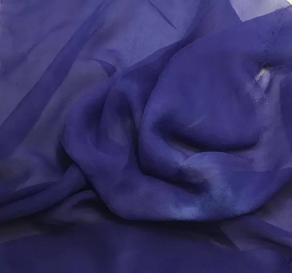 chiffon fabric - Silk Gauze Chiffon - Hand Dyed Hyacinth - 42" wide