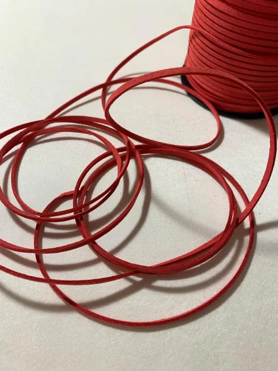 red none - Red Faux Suede Leather Cording Cord Trim 1/8"x 10 Yards