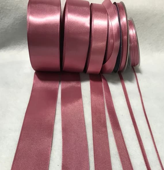 none - Dusty Rose Double Sided Satin Ribbon - Made in France (7 Widths to choose from)