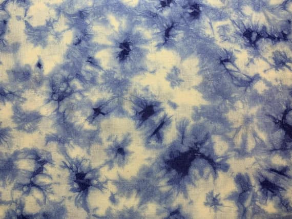 blue cotton fabric - Blue Tie Dye - Kokka Japan Cotton Poplin Fabric