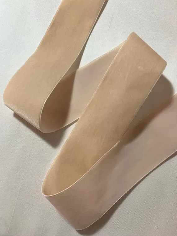 beige none - BEIGE French Velvet Ribbon (2" wide)