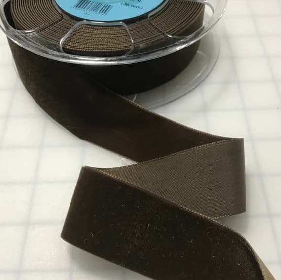 brown none - CHOCOLATE BROWN French Velvet Ribbon (1 1/2" wide)