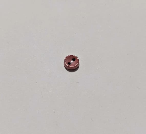 pink none - Antique Pink Tiny Baby or Doll 2 Hole Plastic Button -7mm / 1/4 inch - Dill Buttons -Set of 6