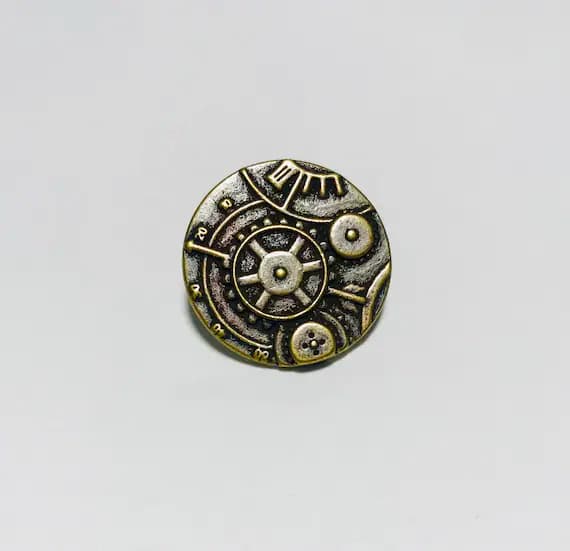 none - Brass Steampunk Gears Metal Button - 23mm / 7/8 inch - Dill Buttons Brand