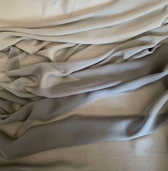 gray chiffon fabric - Gray Ombre - Silk Chiffon Fabric