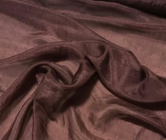 brown habotai fabric - Hand Dyed MAHOGANY BROWN China Silk HABOTAI Fabric