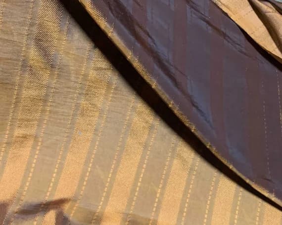 copper taffeta fabric - Copper Stripe - Faux Silk Taffeta Fabric
