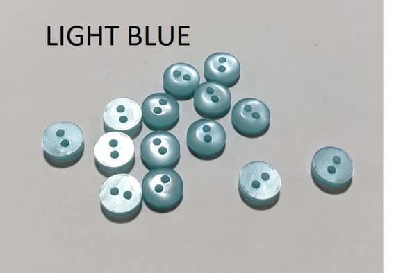 none - Choose Your Color - Tiny Baby or Doll 2 Hole Plastic Button -8mm / 5/16 inch - Dill Buttons Set of 6