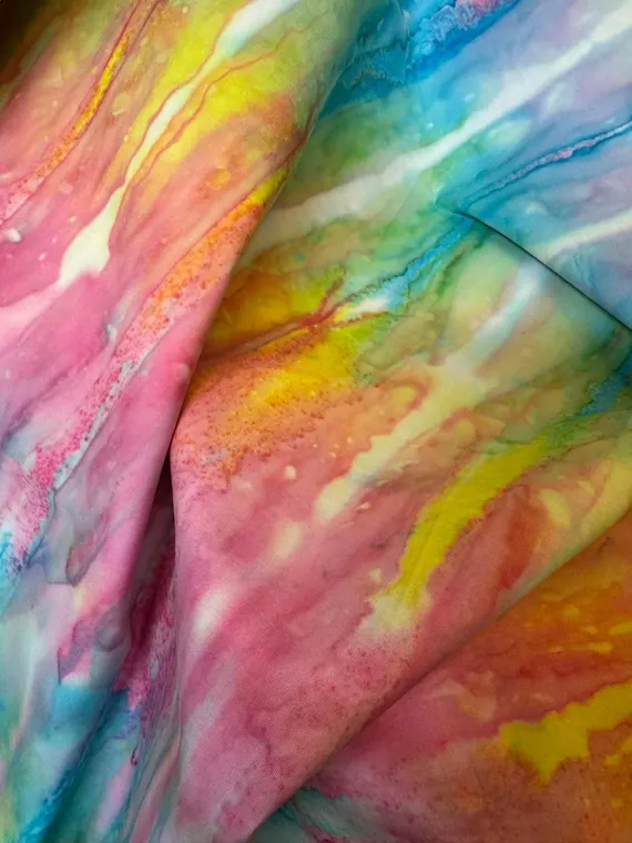 cotton fabric - Sunshine Lime Ombre - Nightshade - Batik by Mirah Cotton Fabric