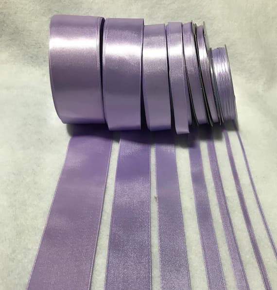 lavender none - Lavender Double Sided Satin Ribbon - Made in France (7 Widths to choose from)