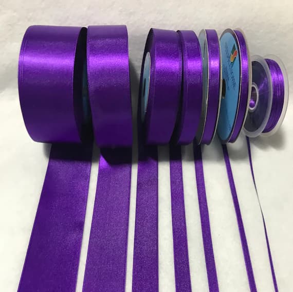 royal none - Royal Purple Double Sided Satin Ribbon - Made in France (7 Widths to choose from)