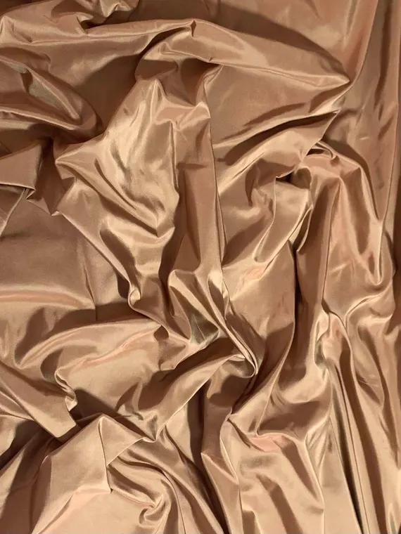 taffeta fabric - Iridescent Golden Terra Cotta - 100% Silk Taffeta Fabric