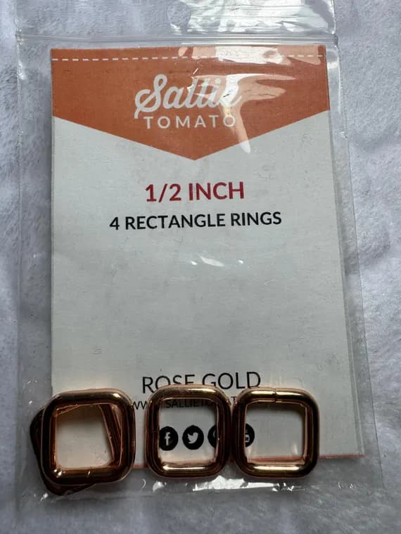 gold fabric - Sallie Tomato 1/2" set of 4 Rectangle Rings Rose Gold