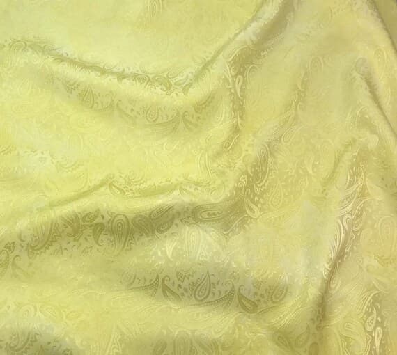 yellow silk fabric - Hand Dyed Sunshine Yellow - Silk Jacquard Fabric