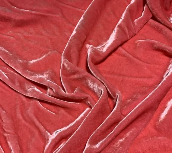 pink velvet fabric - FLAMINGO PINK Hand Dyed Silk Velvet Fabric